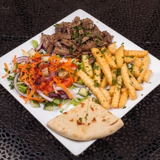 Meat Shawarma With Choice Of Your 2 Sides