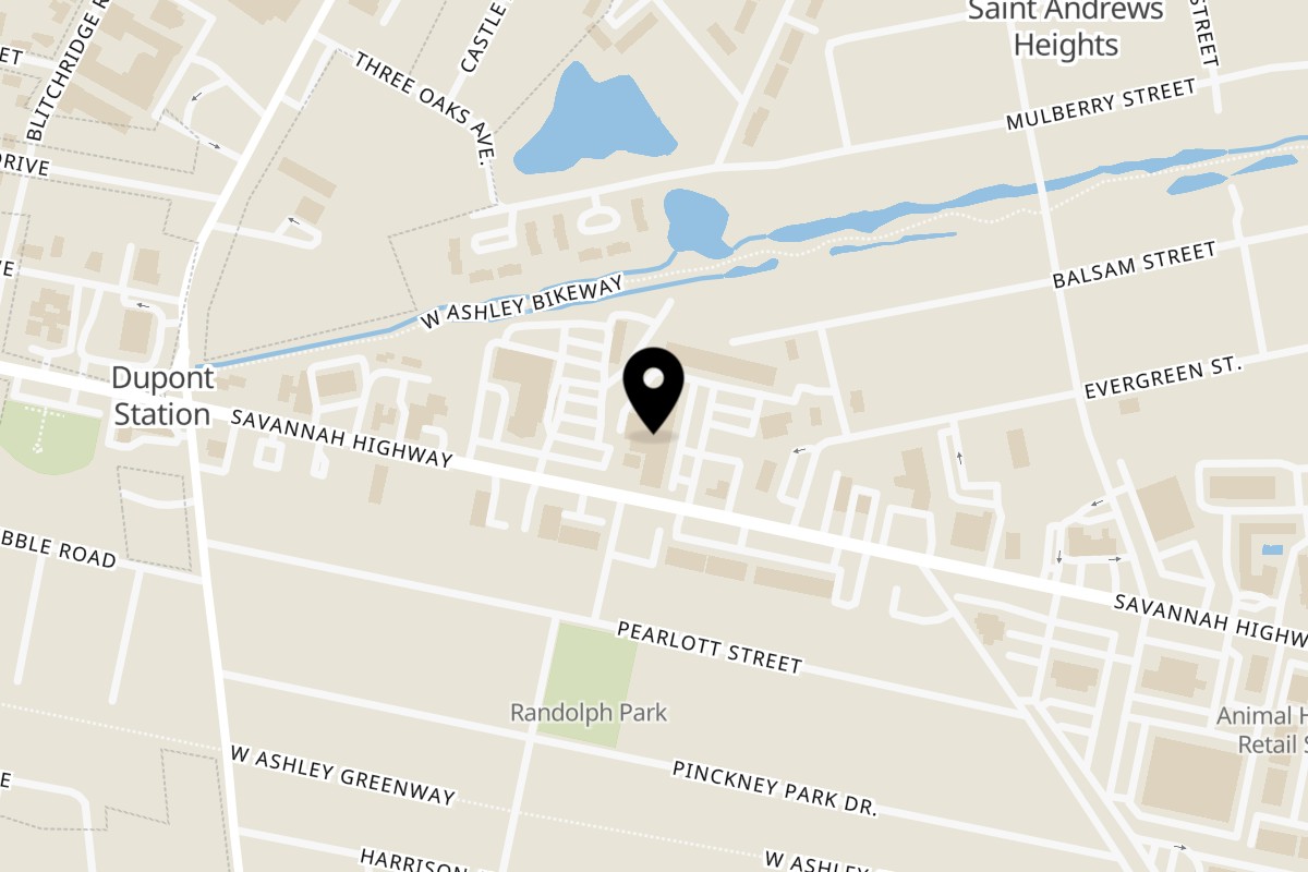 Map showing the location of Sultan Restaurant and Lounge on 1662 Savannah Hwy #120 in Charleston